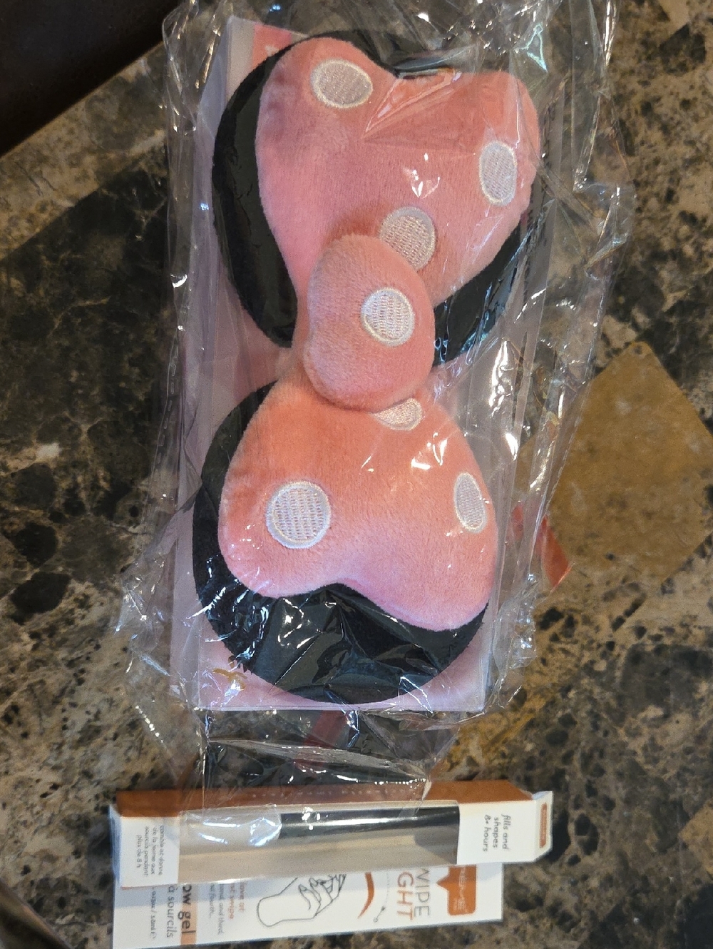 Plush Pink Polka Dot Sleep Mask